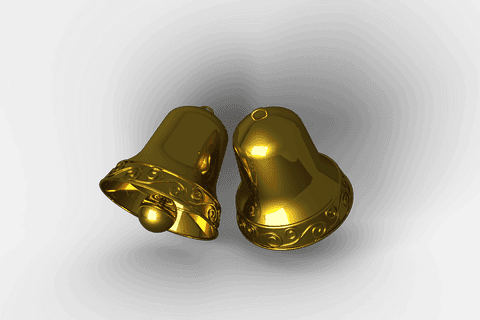 Shiny golden bells illustrating christmas joy transparent background