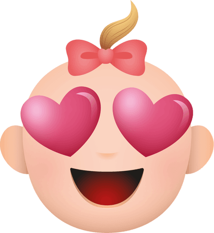 Smiling Child Emoji with Heart Eyes Transparent Design - Download Free Stock Videos Pikwizard.com