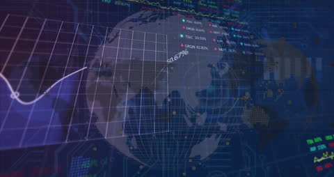 Global Financial Data Animated Overlay on World Map