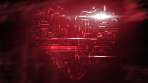 Heart Shaped Circuit Board Symbolizing Digital Technology