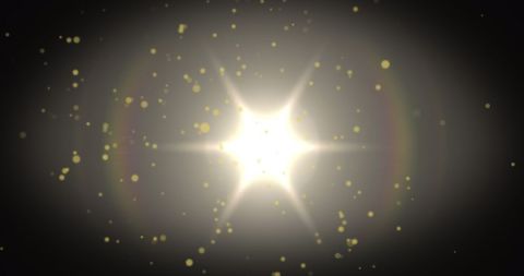 Glowing Stars and Moving Lights on Vibrant Dark Background