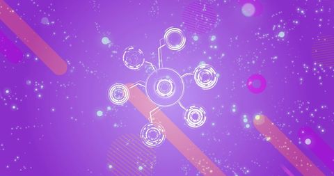 Digital Network Icons on a Vibrant Purple Background - Download Free Stock Images Pikwizard.com