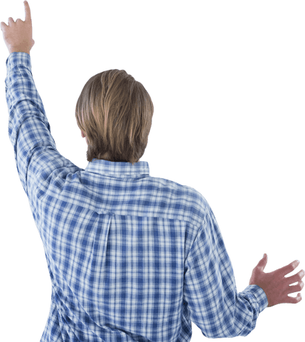 rear view businessman using transparent virtual interface - Download Free Stock Videos Pikwizard.com