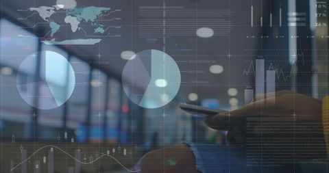 Digital Business Concepts with Woman Using Smartphone and Data Overlay - Download Free Stock Images Pikwizard.com