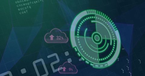 Advanced Radar Interface with Cloud Data Visualizations - Download Free Stock Images Pikwizard.com