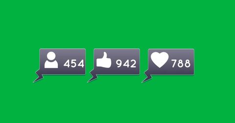 Social Media Engagement Counters on Green Background - Download Free Stock Images Pikwizard.com