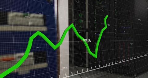 Data Center with Rising Trends on Digital Graph - Download Free Stock Images Pikwizard.com