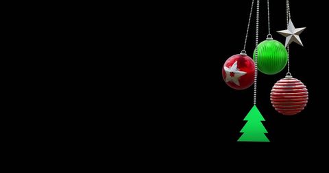 festive christmas ornaments on sleek black background - Download Free Stock Images Pikwizard.com