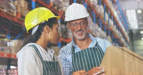 Warehouse Workers Discussing Shipping Analyses - Download Free Stock Images Pikwizard.com