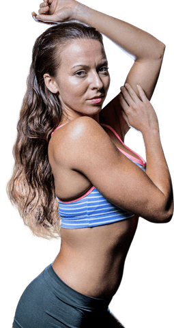 Confident Sportswoman Isolated on Transparent Background