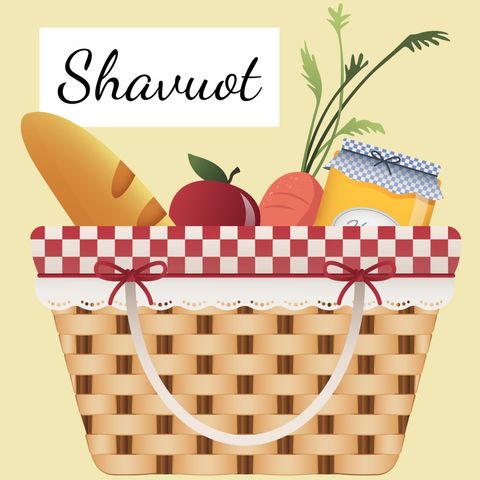 shavuot celebration basket with traditional foods - Download Free Stock Templates Pikwizard.com
