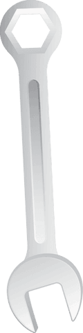 Floating combination wrench 3d render on transparent background