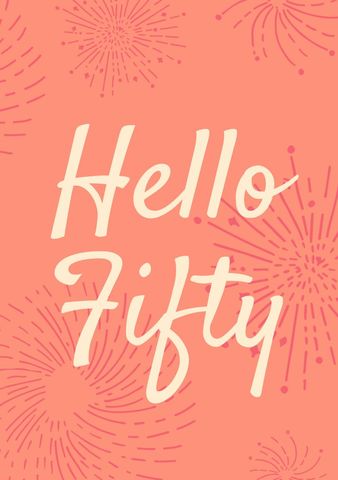 Cheerful Fifty Birthday Celebration Design with Festive Fireworks - Download Free Stock Templates Pikwizard.com