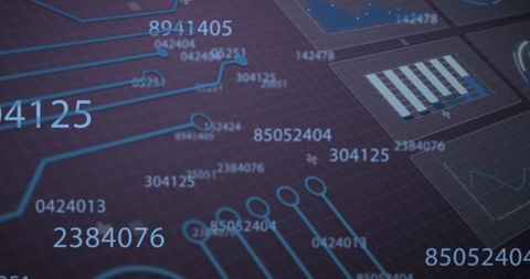 Futuristic Data Dashboard with Numbers and Graphs Overlay - Download Free Stock Images Pikwizard.com