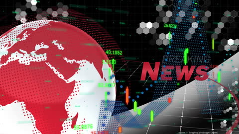 Dynamic Financial News Interface with Globe and Stock Data