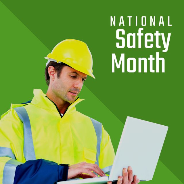 National Safety Month Campaign with Young Architect Using Laptop - Download Free Stock Templates Pikwizard.com