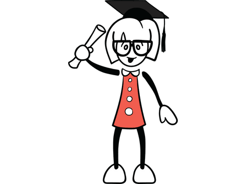 Transparent Female Cartoon Character Graduation Illustration - Download Free Stock Videos Pikwizard.com