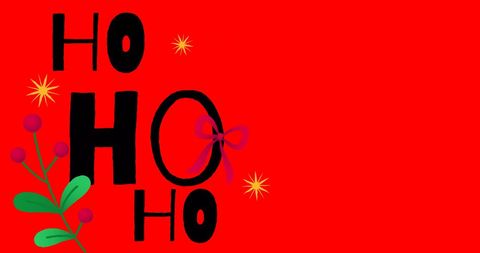 Festive HO HO HO Christmas Greetings on Red Background - Download Free Stock Images Pikwizard.com