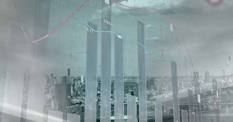 Abstract Financial Data Overlaying Modern Cityscape - Download Free Stock Images Pikwizard.com