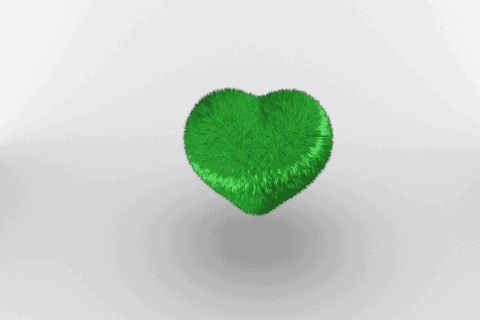 Transparent Green Furry Heart Illustration on Black - Download Free Stock Videos Pikwizard.com
