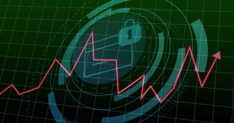Cybersecurity Infographic with Digital Padlock and Data Analyzing Graph - Download Free Stock Images Pikwizard.com