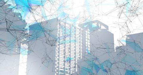 Futuristic Cityscape with Network Connections Overlay - Download Free Stock Images Pikwizard.com