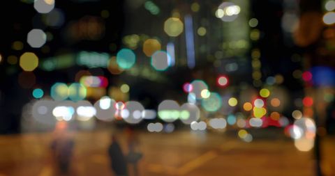 Colorful City Lights Blur at Night with Traffic in Background - Download Free Stock Images Pikwizard.com