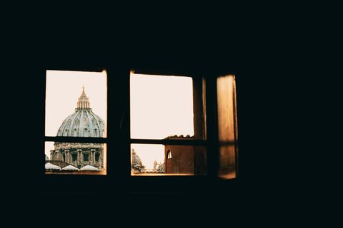 St Peter's Basilica Dome Framed by Window