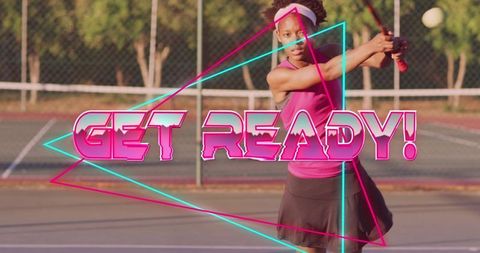 Energetic Tennis Player with Dynamic Get Ready Design