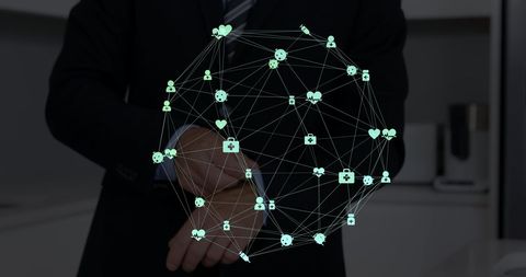 Businessman Connecting Networks Through Digital Technology