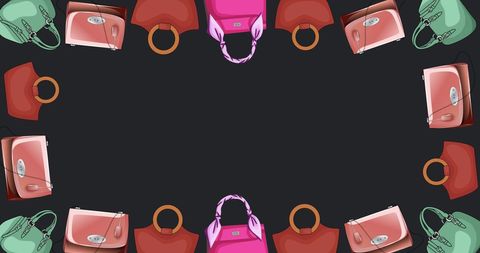 Elegant handbag border with central space for fashion designs