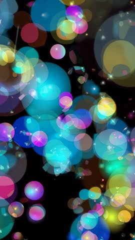 Vertical Bokeh Orbs Animation Drifting Glowing Colorful Translucent Circles for Motion