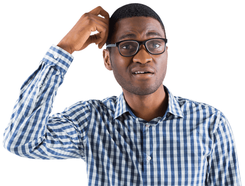 Confused Young Male Scratch Head in Casual Shirt on Transparent Background - Download Free Stock Videos Pikwizard.com