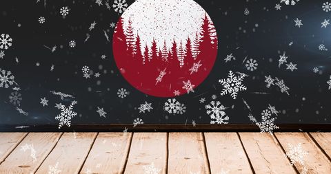 Winter Wonderland: Snowfall and Forest Bauble - Download Free Stock Images Pikwizard.com