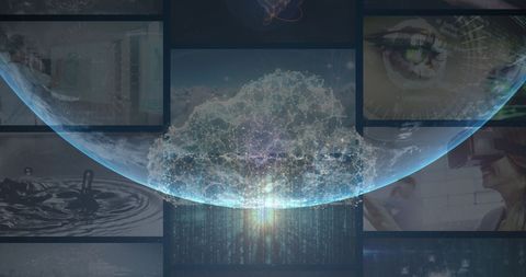 Digital Interface Concept with Global Data Sphere - Download Free Stock Images Pikwizard.com