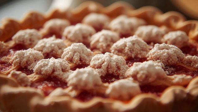 Gourmet Tomato Tart with Cheese Dollops on Rustic Kitchen Counter