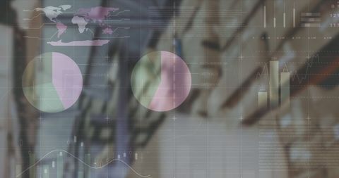 Overlay of Financial Graphs on Packages in Warehouse