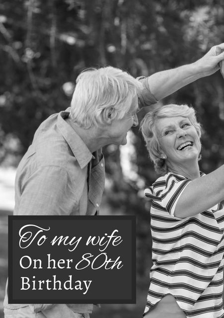 Elderly Couple Celebrating 80th Birthday, Joyful Expressions of Long-lasting Love - Download Free Stock Templates Pikwizard.com