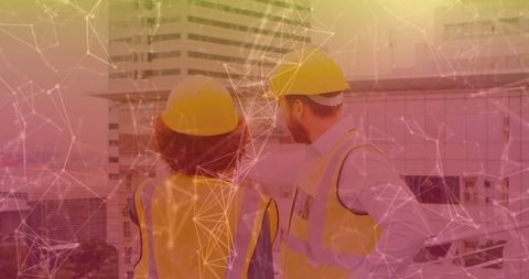 Architects Collaborating on Urban Project with Digital Interface