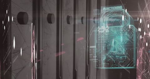 Futuristic Digital Security Interface with Padlock Graphic - Download Free Stock Images Pikwizard.com