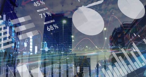 Futuristic Data Analytics in Urban Nightscape - Download Free Stock Images Pikwizard.com