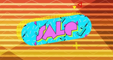 Trendy retro sale banner with abstract background