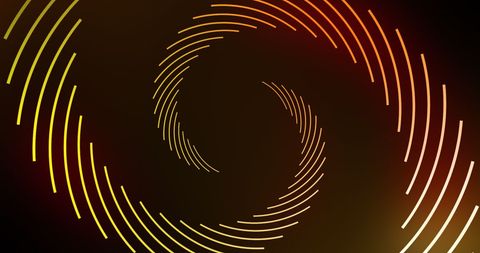 Hypnotic Spinning Yellow Light Trails on Dark Background