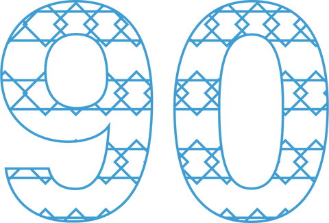 decorative blue 90 number with pattern on transparent - Download Free Stock Videos Pikwizard.com