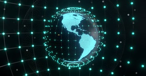 Digital Mesh Globe with Dynamic Connectivity - Download Free Stock Images Pikwizard.com
