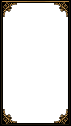 Ornate gold frame with filigree on transparent background