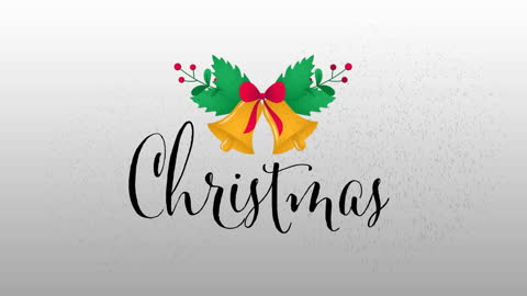 Festive Christmas Text with Bells and Holly