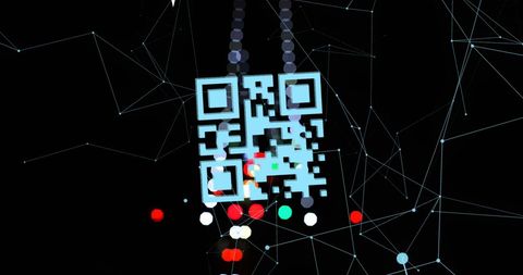 Digital Interface with QR Code and Network Nodes - Download Free Stock Images Pikwizard.com