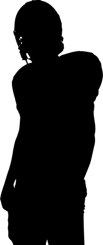 Transparent silhouette of sporty american football player standing