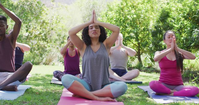 Diverse Group Practicing Yoga Outdoors in Nature - Download Free Stock Images Pikwizard.com